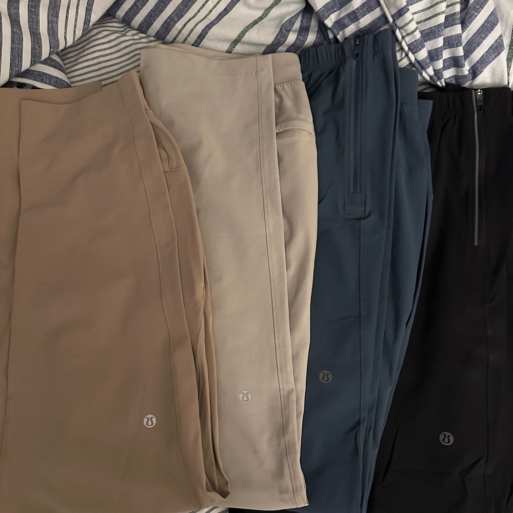 lululemon athletica Men's Jogger Pants in Tan, Beige, Blue, and Black